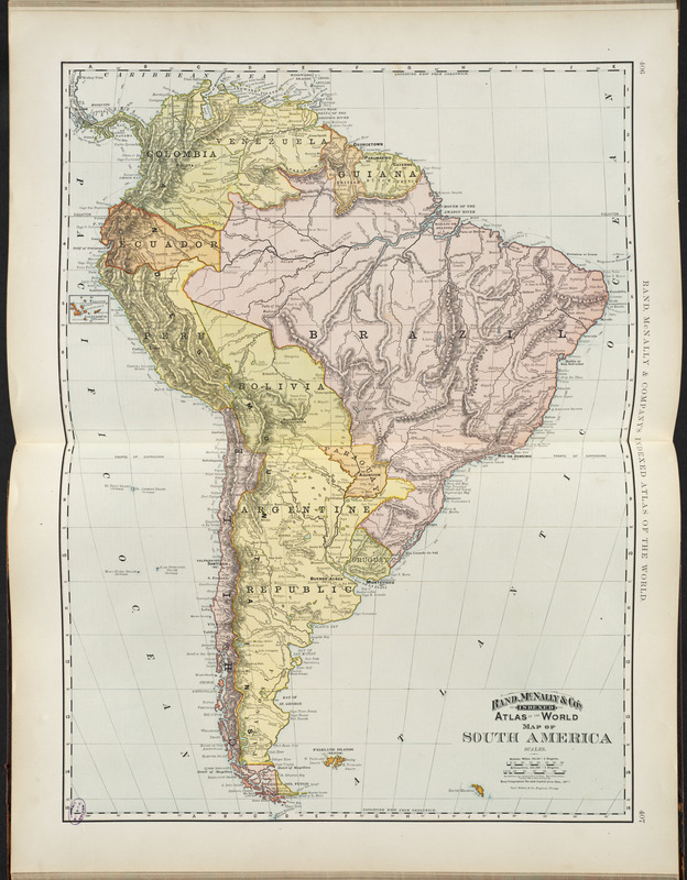 Rand, McNally & Co.'s indexed atlas of the world map of South America