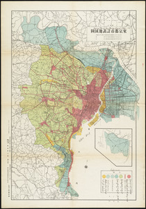 Zoning map of town-planning area of Tokyo - 1925