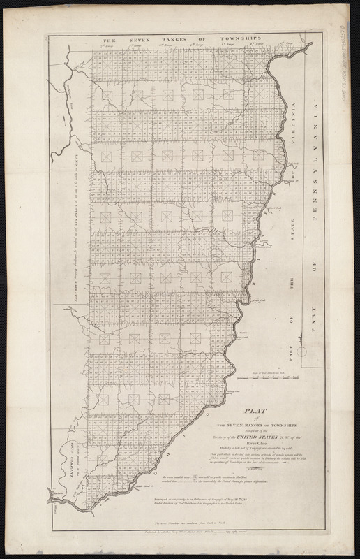 Plat of the seven ranges of townships being part of the territory of the United States n.w. of the Ohio River which by a late act of Congress are directed to be sold