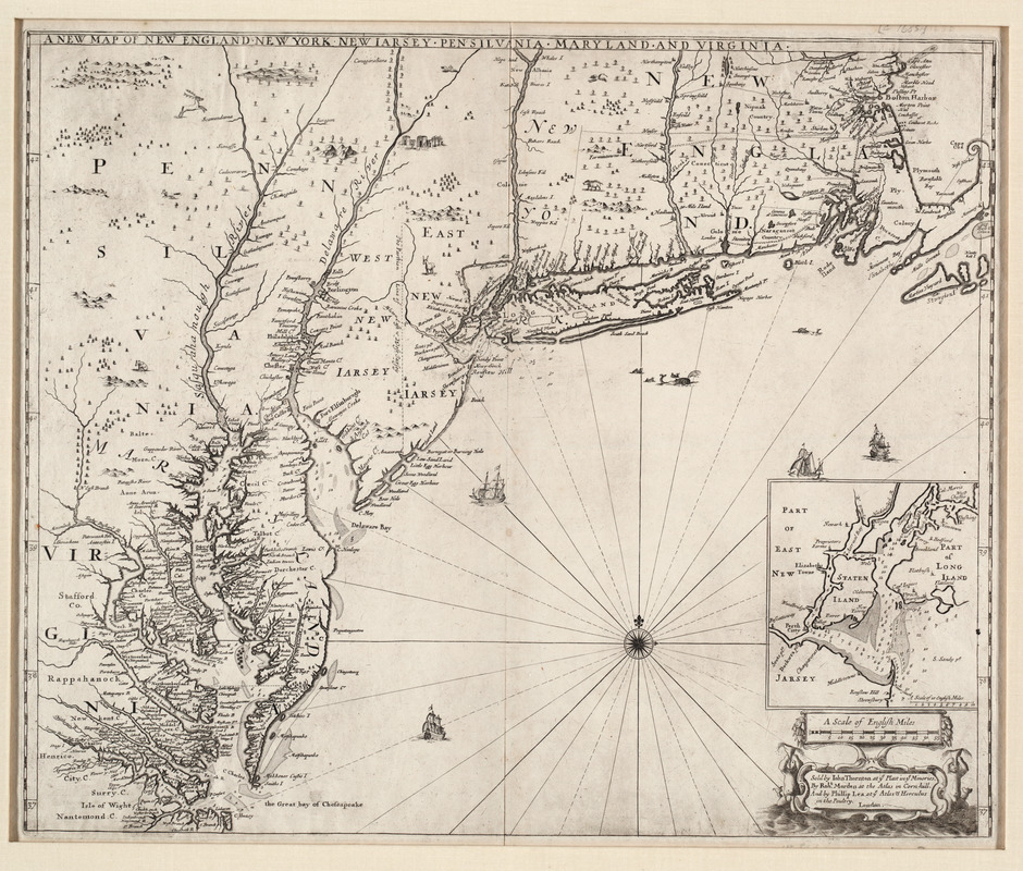 A new map of New England, New York, New Iarsey, Pensilvania, Maryland and Virginia