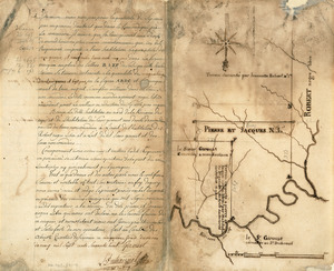 Survey plat of land grants on Caps River, Saint Domingue