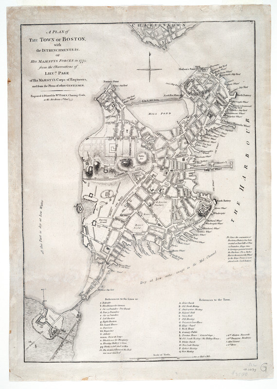 A plan of the town of Boston, with the intrenchments &c. of His Majestys forces in 1775