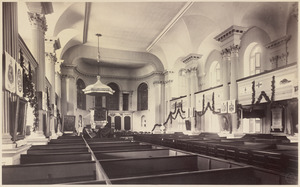 Interior view, Kings Chapel, Tremont and School Streets, built 1750, Peter Harrison