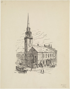 Old South Church (also known as the Old South Meeting House), Washington and Milk Streets