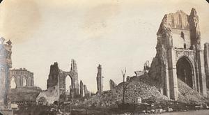 Remains of St. Martin's Cathedral after WWI, Ypres, Belgium, 1920