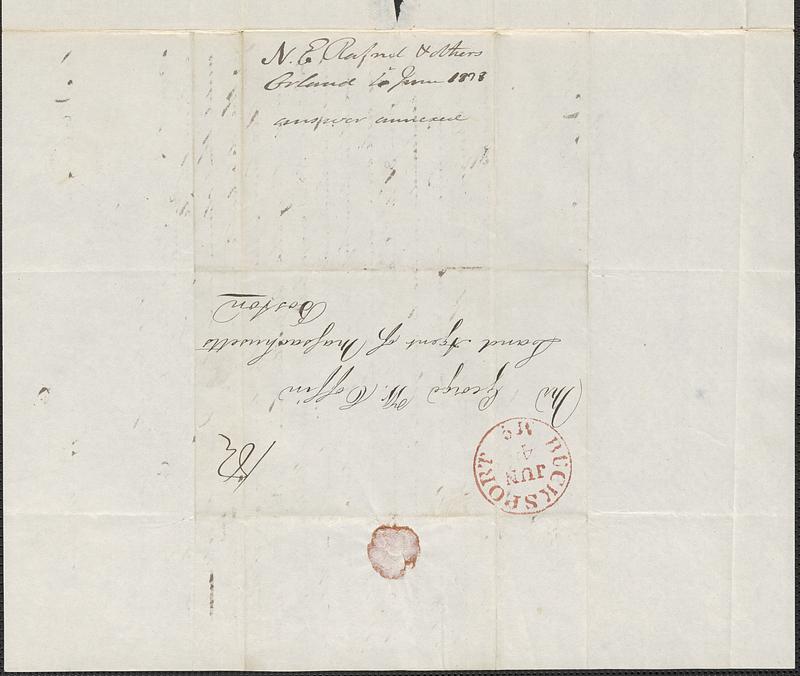 N.E. Rafnel to George Coffin, 4 June 1838 - Digital Commonwealth