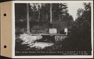 Beaver Brook at weir below Pepper's mill pond dam, Ware, Mass., 8:30 AM, May 15, 1936