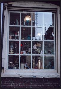 Reflection in shop window, Ebenezer Hancock house, Boston