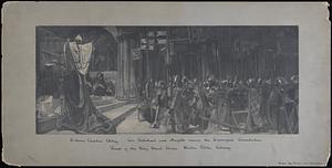 Edwin Austin Abbey. Sir Galahad and knights receive the Episcopal benediction. Quest of the Holy Grail series, Boston Public Library