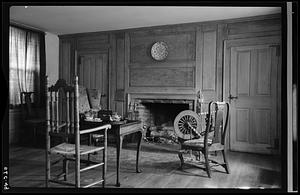 The Queen Anne room portrays a more formal mode of living, middle 18th century, Antiquarian House, Concord