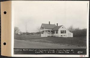 Contract No. 41, Extension of Belchertown-Pelham Highway, Belchertown, Pelham, looking northwest at Ketchen's house from Parker Street, Belchertown and Pelham, Mass., Dec. 6, 1934