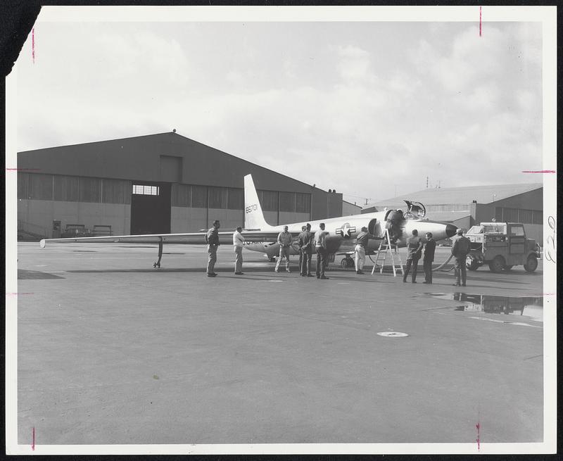 Workmen Service Hanscom Field U-2 Before Wednesday's Flight