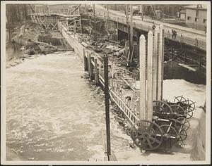 New dam under construction, Nashua River