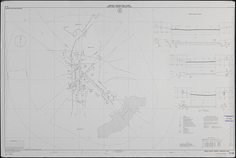 Airport obstruction chart, OC 807, Gregg County Airport, Longview, Texas