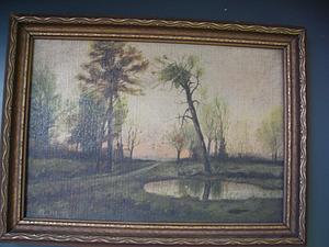 Road by pond