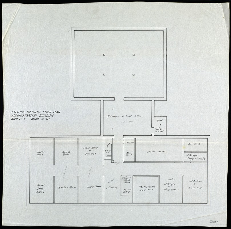 Existing basement floor plan- administrative building