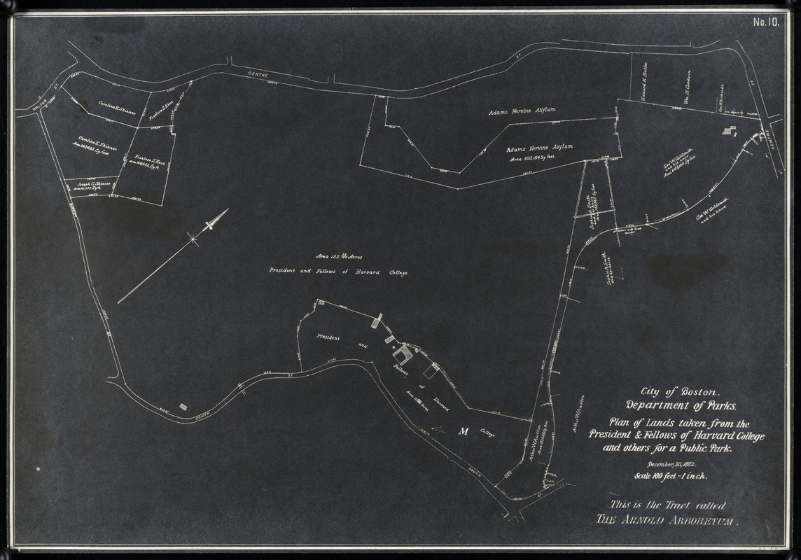 Plan of land taken from the President & Fellows of Harvard College and other for a public park