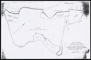 Plan of lands taken from the President & Fellows of Harvard College and others for a public park