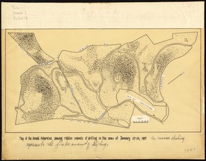 Map of the Arnold Arboretum showing relative amount of drifting in the snow ...