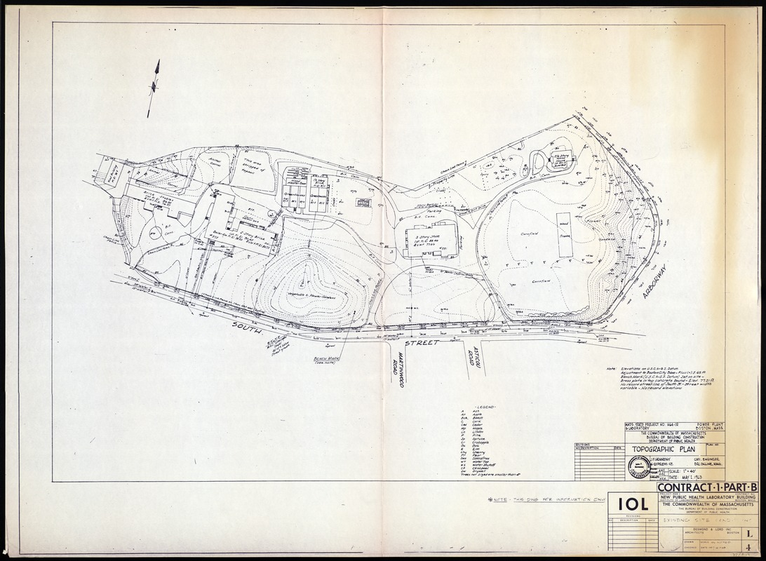 Topographic Plan. Bussey Institution Property. Existing site conditions