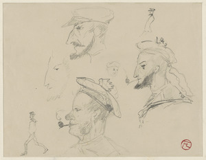Studies of sailors' faces with different noses