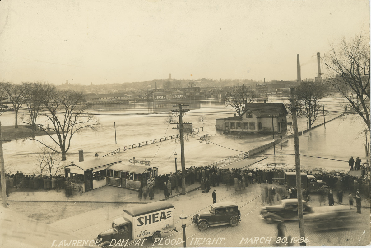 Flood height at the dam March 20, 1936