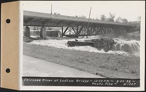 Chicopee River at Ludlow bridge, Ludlow, Mass., 12:50 PM, Sep. 22, 1938