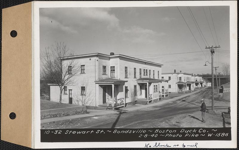 10-32 Stewart Street, tenements, Boston Duck Co., Bondsville, Palmer, Mass., Feb. 8, 1940