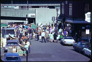 Produce market, Hanover Street, Boston