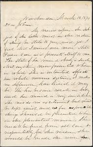 Letter from Zadoc Long to John D. Long, March 18, 1874