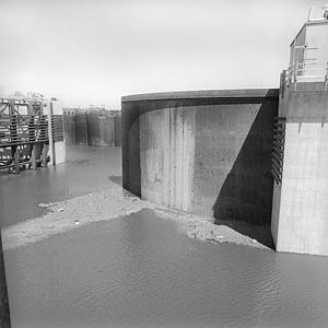 Hurricane Barrier flooded during construction, New Bedford