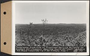 Contract No. 82, Constructing Quabbin Hill Road, Ware, panorama from site of proposed service building on Quabbin Hill, compass bearing south 40 degrees east, Ware, Mass., Jun. 7, 1940