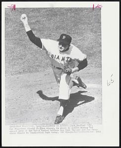 Sanford in Action--Jack Sanford (33), San Francisco Giants 24-game winner, is shown in action during the second game of the World Series between New York Yankees and San Francisco Giants in Candlestick Park today.