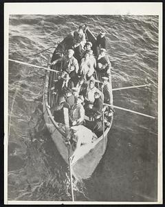Japanese Sailors Rescued at Sea Their own lifeboats disabled, members of the crew of the Japanese freighter Hokuman Maru, which foundered Jan. 21 off Cape Flattery near the Washington coast, are shown being rescued by a lifeboat put out from the S. S. President Jackson, which answered the freighter's distress signals. The entire crew of 45 was saved. This photo shows a lifeboat full of rescued Japanese seamen as the boat nears the side of the President Jackson.