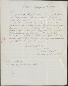 Dudley - Letter from Nathaniel Hunt to John A. Bolles, February 18, 1843