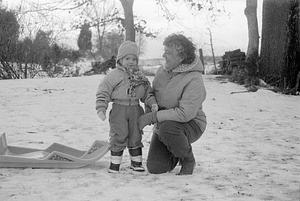 Allegra sledding with Grandma