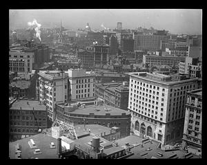 Bird's eye view from the top of the United Shoe Machinery Building toward State House