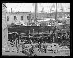 Gertrude L. Thebaud out of water