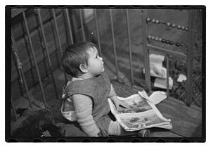 Toddler in crib
