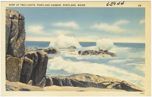 Surf at two lights, Portland Harbor, Portland, Maine