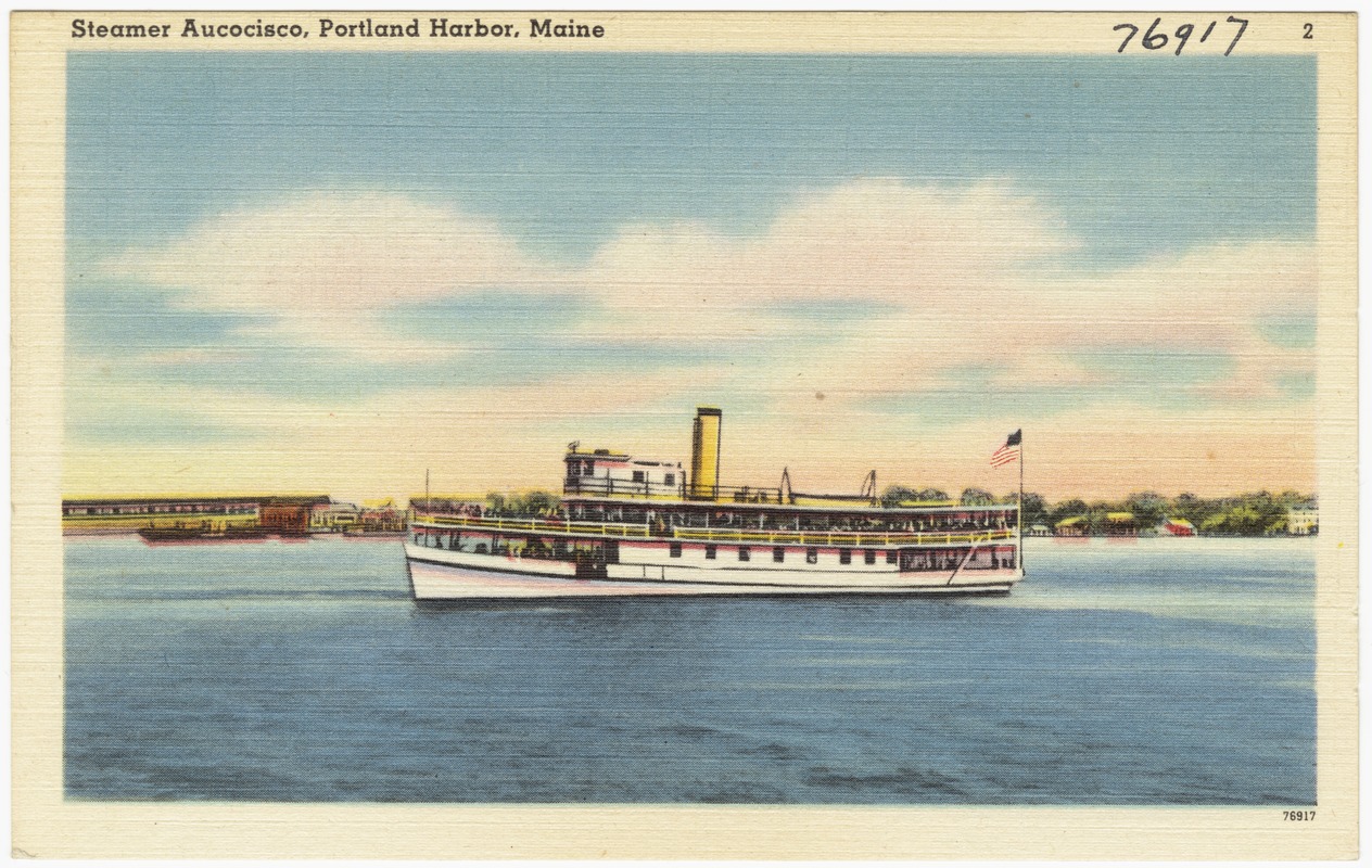 Steamer Aucocisco, Portland Harbor, Maine Digital Commonwealth