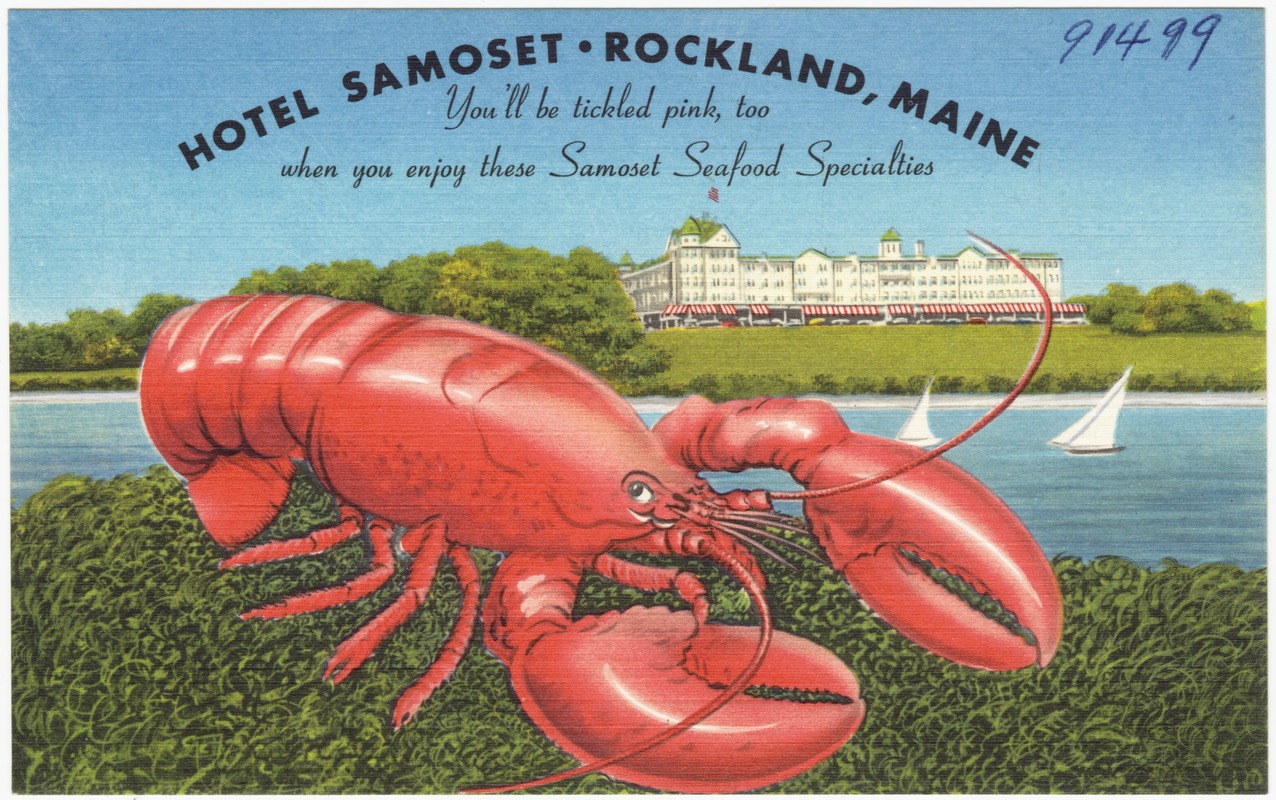 Hotel Samoset, Rockland, Maine.  You'll be tickled pink, too, when you enjoy the Samoset Seafood Specialties
