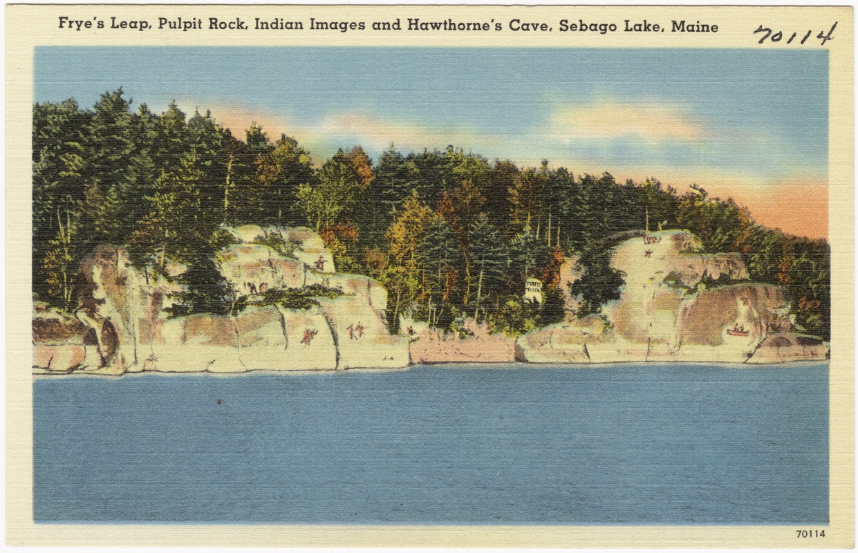 Frye's Leap, Pulpit Rock, Indian Images and Hawthorne's Cove, Sebago Lake, Maine