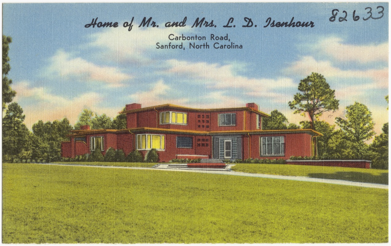 Home of Mr. and Mrs. L. D. Isenhour, Carbonton Road, Sanford, North Carolina