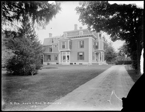 Wachusett Reservoir, Addie H. Rice's house, on east side of Holbrook Street, from the northwest, West Boylston, Mass., Jul. 9, 1896