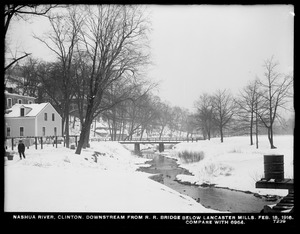 Wachusett Department, Nashua River, downstream from railroad bridge below Lancaster Mills (compare with No. 6964), Clinton, Mass., Feb. 18, 1916