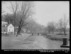 Wachusett Department, Nashua River, downstream from railroad bridge below Lancaster Mills (compare with No. 7239), Clinton, Mass., Apr. 5, 1916