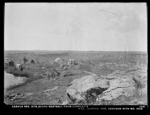 Wachusett Department, Nashua Reservoir site, southwesterly from Carville's Hill (compare with No. 7292), Clinton, Mass., Apr.-May 1897