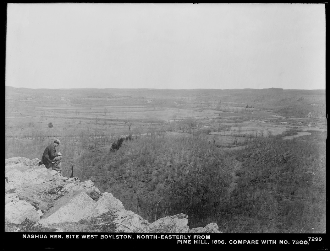 Wachusett Department, Nashua Reservoir site, northeasterly from Pine Hill (compare with No. 7300), West Boylston, Mass., Apr.-May 1897