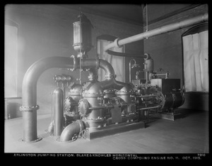 Distribution Department, Arlington Pumping Station, Blake & Knowles horizontal cross-compound engine No. 11, Arlington, Mass., Oct. 1916